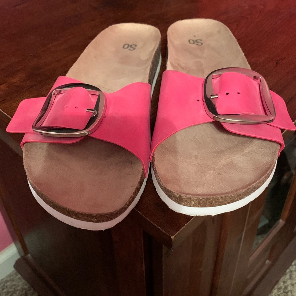 Pink slides/sandals Sz 10 barely worn